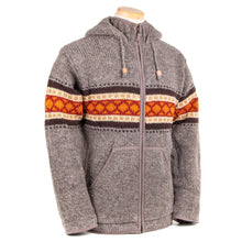 Load image into Gallery viewer, Lost Horizons Knitwear - Wayne Wool Zip Hoodie Sweater Jacket: Black Natural / L