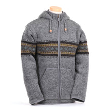 Load image into Gallery viewer, Lost Horizons Knitwear - Wayne Wool Zip Hoodie Sweater Jacket: Medium Natural / M