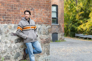 Lost Horizons Knitwear - Wayne Wool Zip Hoodie Sweater Jacket: Heather Grey / M